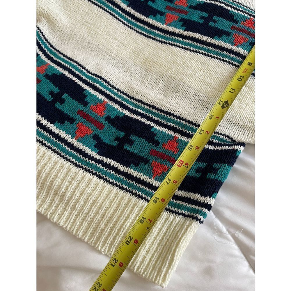 AEO Sweater Knit Aztec Southwestern Print Womens Small/P White green Orange Blue - Picture 7 of 7